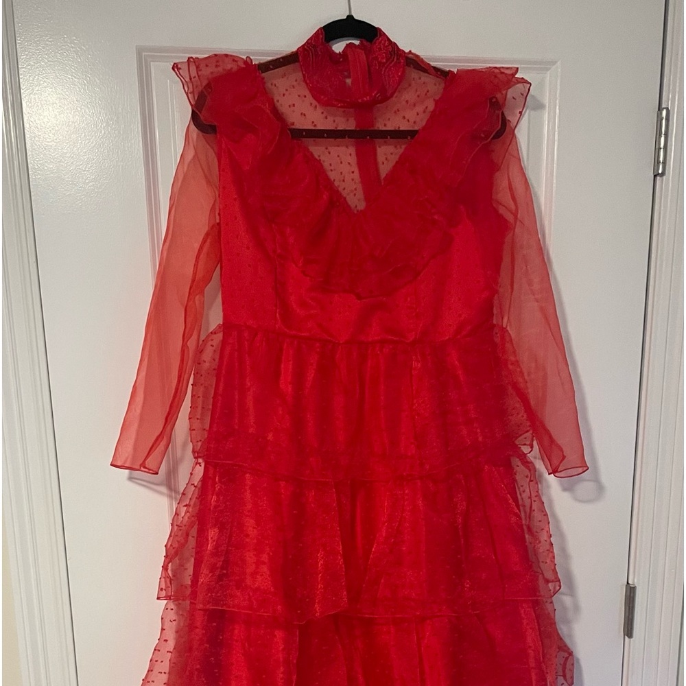 Lydia's Heartbeat Gothic Red Wedding Dress